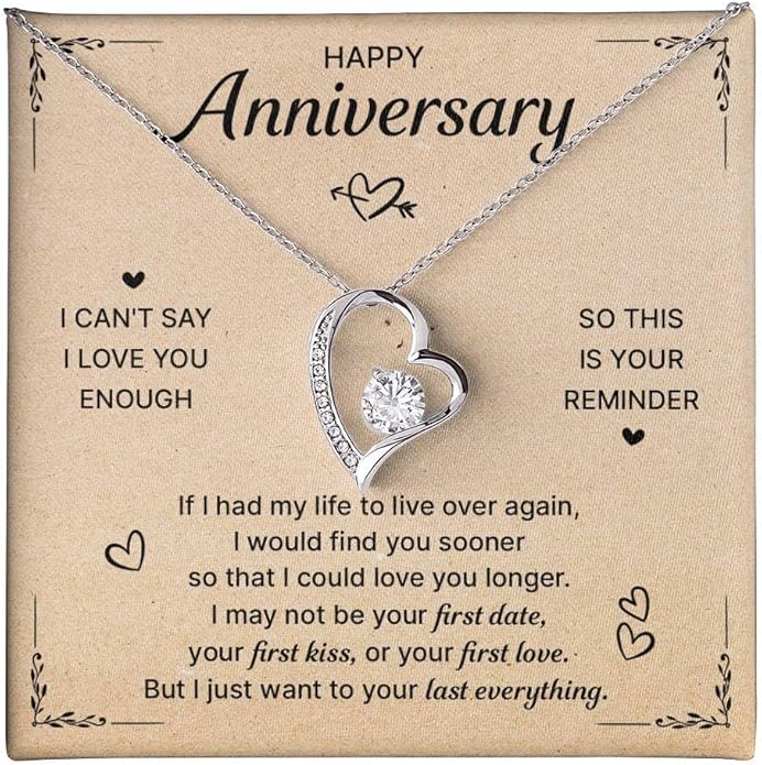 Birthday Gifts for Wife from Husband | Soulmate Necklace with Heartfelt Message Card & Box | Anniversary, Birthday, Christmas or Valentine’s Day Gift for Girlfriend, Fiancée