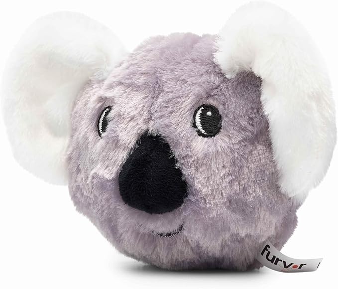 Flourish Pets 2in1 Tough Durable Dog Chew Toy with Non-Toxic BPA Free Rubber&Double Stitched Soft Fabric Exterior Squeaky Indestructible Dog Toy for Aggressive Chewers-Single Pack,Koala Prickles(4'')