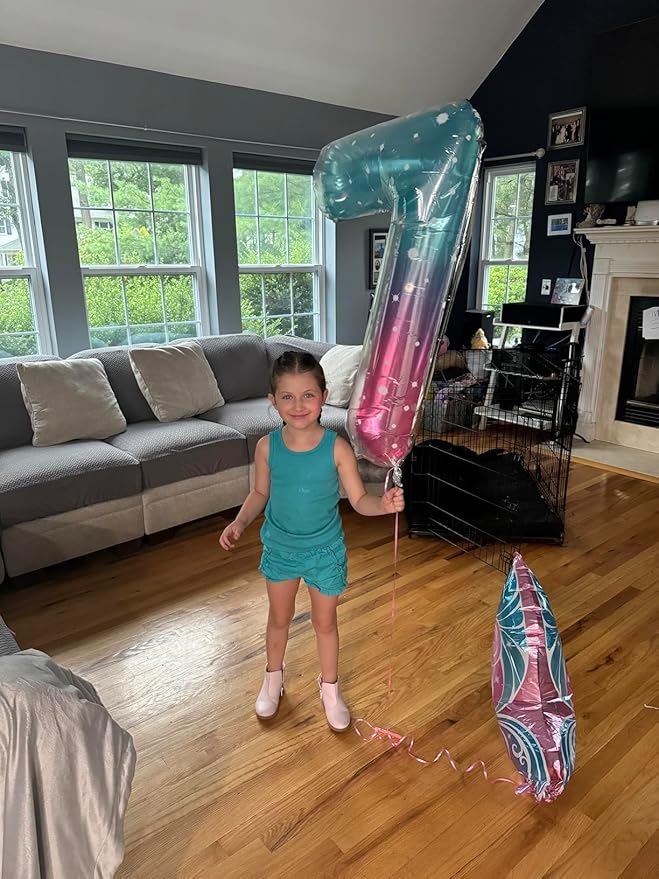 40 Inch Number 8 Balloon, Pink Purple Blue 8 18 28 80 Birthday Balloons for Men Boys, 8th Birthday Decorations Party Supplies, Wedding, Graduations