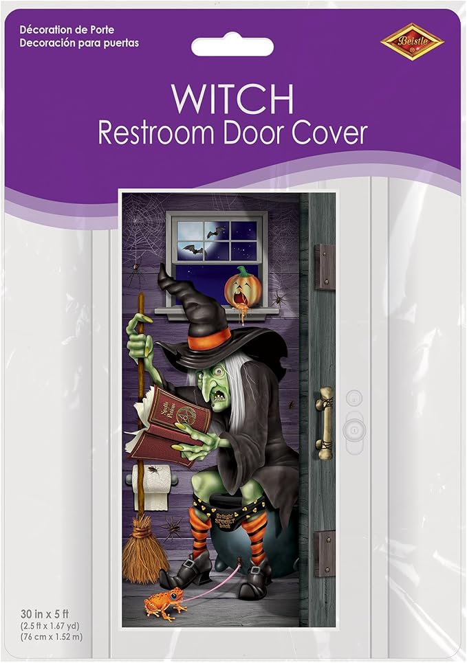 Witch Restroom Door Cover Party Accessory (1 count) (1/Pkg)