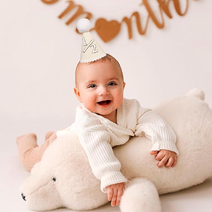 HGFC 1st Birthday Hat For Girls - Pink Bow First Birthday Crown,First Party Supplies For Baby Girl,Photo Prop