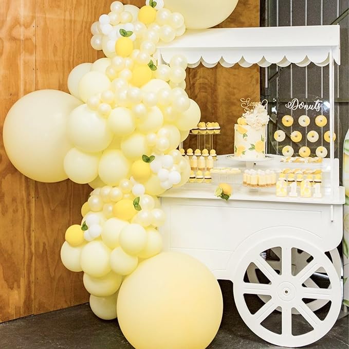 PartyWoo Pastel Yellow Balloons 127 pcs Different Sizes of 36 18 12 10 5 Inch Small Mini Light Pale Yellow Balloon Arch Kit Garland for Baby Shower Easter Birthday Party Decorations Yellow-Q07