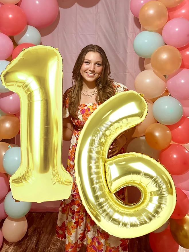 40 Inch Light Gold Numbers 9 Balloon, Balloons Decorations for 9 19 90 Birthday Party, Engagement, Wedding, Graduations, Photo Shoot Supplies