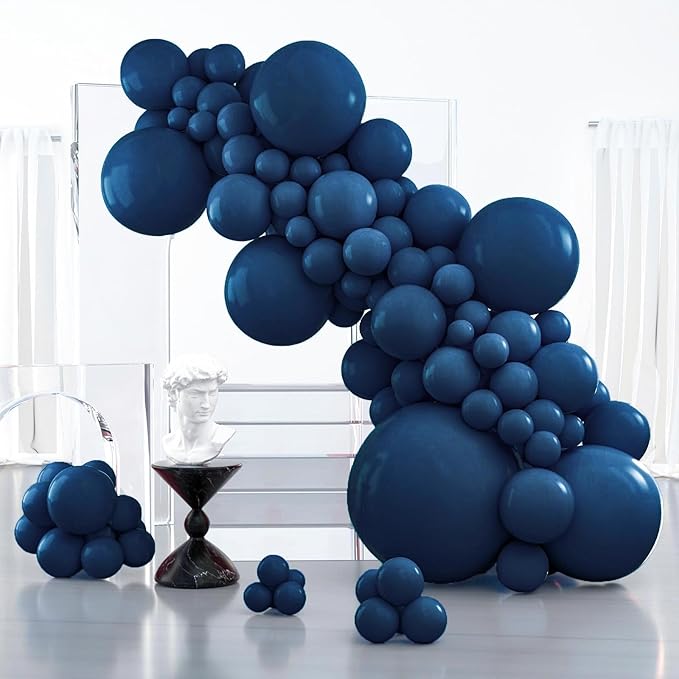 PartyWoo Navy Blue Balloons 127 pcs Different Sizes of 36 18 12 10 5 Inch Matte Dark Blue Latex Balloon Arch Kit Garland for Graduation New Year Wedding Baby Shower Birthday Party Decorations Blue-Y72