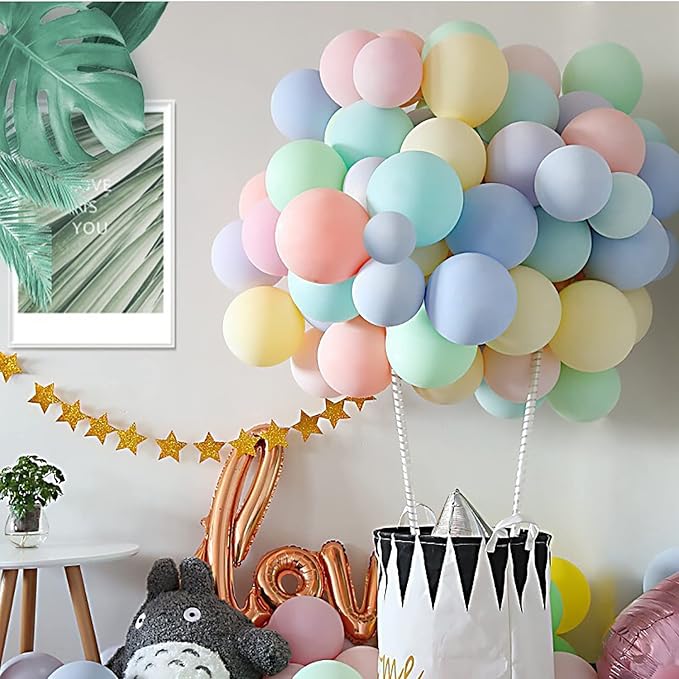 KALOR 12 Inch Pastel Green Balloons, 50 Pcs Latex Helium Macaron Balloons for Kid's Birthday Party, Baby Shower, Wedding, Graduate Party Decorations