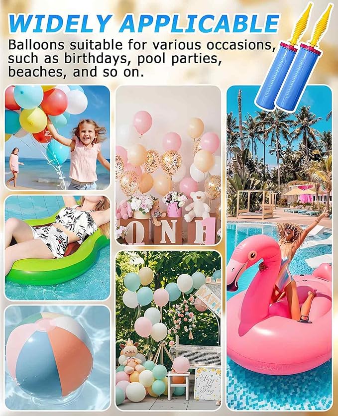 5 Piece Balloon Pump Hand, Two-Way Dual Action Manual Pump Handheld for Small Animal Foil Balloons