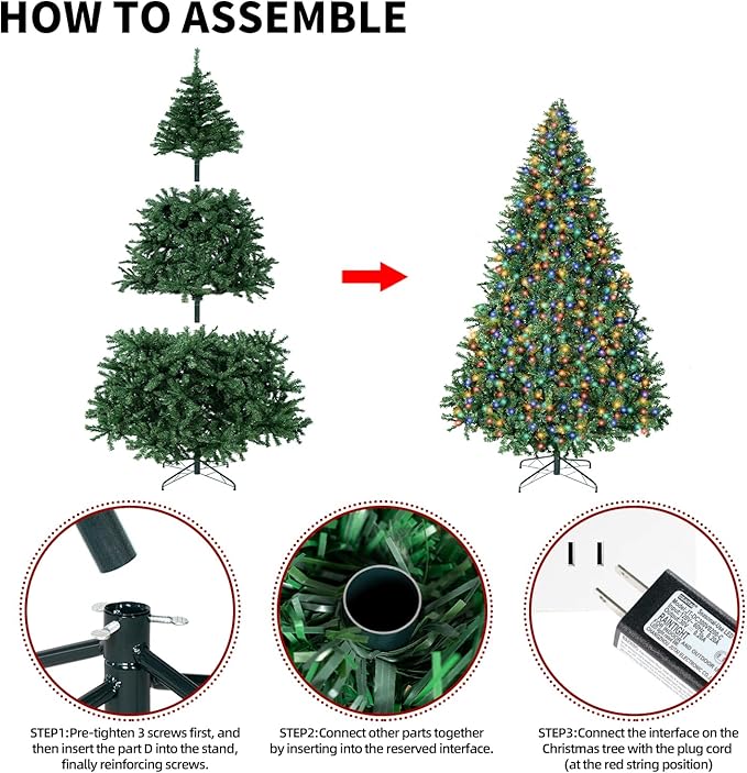 ININ 5FT Prelit Christmas Spruce Artificial Tree with Led Lights, Lighted Christmas Tree，Hinged Full Xmas Tree for Home Party Decoration,150 LED Lights,600 Branch Tips, Metal Hinges & Foldable Base.