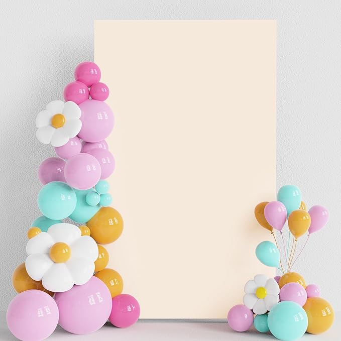 Wokceer Wedding Arch Cover Beige 6.6x4FT Square Arch Backdrop Covers Spandex Fitted Balloon Arch Covers Stretchy Backdrop for Birthday Party Wedding Ceremony Banquet Decoration