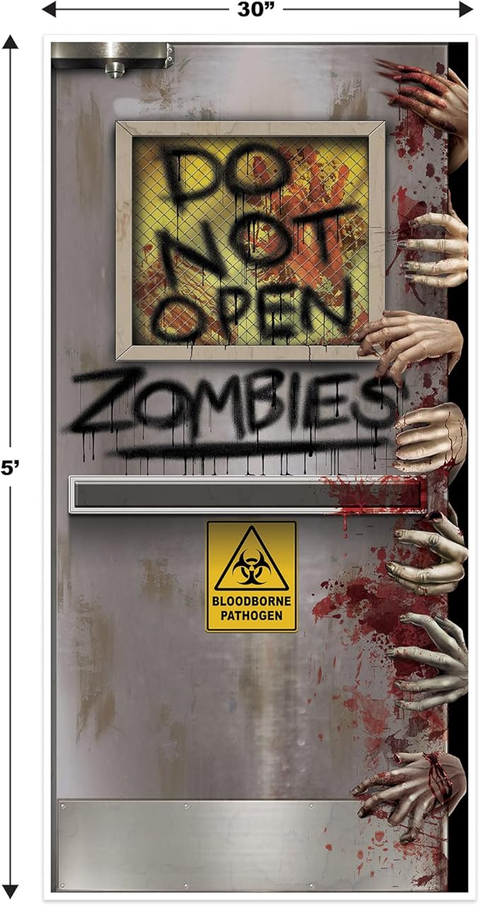 Beistle Zombies Lab Door Cover, 30" by 5', Multicolor