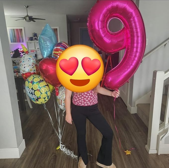 40 Inch Rose Purple Numbers 9 Balloon, Balloons Decorations for 9 19 90 Birthday Party, Engagement, Wedding, Graduations, Photo Shoot Supplies