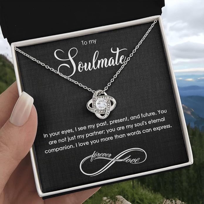 Soulmate Keepsake Gift to My Soulmate Necklace Wife Girlfriend Soulmate Gifts For Women, Funny Gifts For Girlfriend, Personalized Presents Wife Fiancée - Anniversary, Soul Mates Gift, Soulmate Jewelry