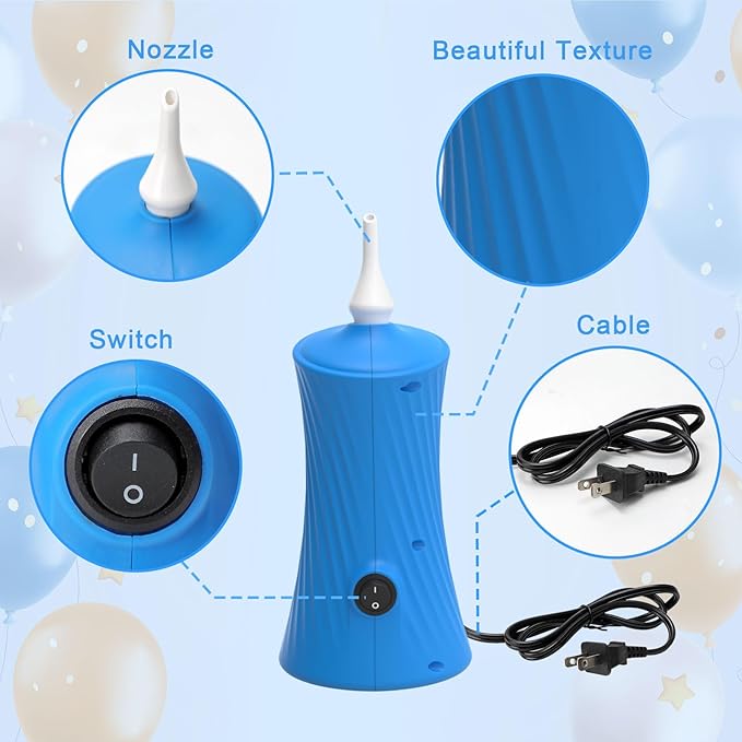 IDAODAN Balloon Pump Electric, Balloon Air Pump for Animal Balloons Long Balloons Pump for Balloon Animals, Twisty Curly Balloons Pump Electric