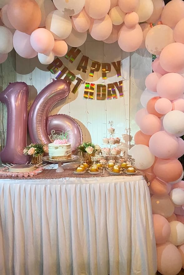 Number 6 Balloon 40 Inch, 6 7 Six Seven Birthday Decorations, 6th Birthday Balloon for Boy Girl, Pastel Pink 16 60 61 65 Numbers Balloons Graduations Anniversary Supplies