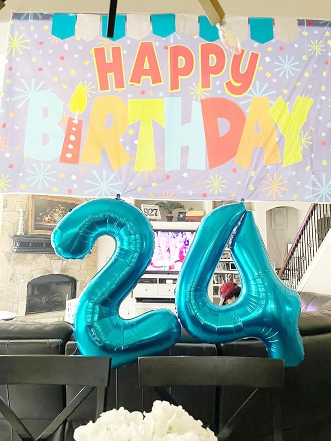 40 Inch Large Numbers Balloon, 4 Light Blue Ballon for 4th 14 40 44 Birthday Party, Balloon 4 Number for Graduations Wedding Supplies