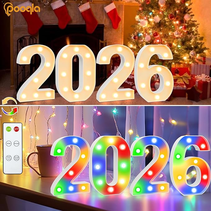 Pooqla 21st Birthday Decoration for Her Him, Decorative LED Light Up Numbers, Marquee Numbers 21 Sign for Party Backdrop 21st Wedding Anniversary Decor Gift, Warm White and Colorful Number 21