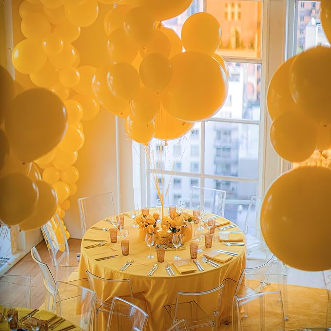 PartyWoo Mustard Yellow Balloons 155pcs Different Sizes of 18 12 10 5 Inch Yellow Fall Balloon Arch Kit for Birthday Engagement Baby Shower Bee Sunflower Little Cutie Party Decorations Yellow-Y10