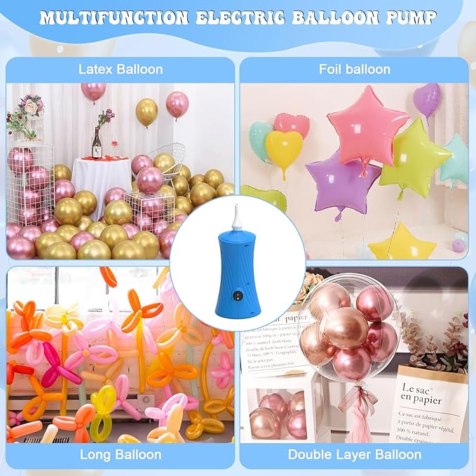 IDAODAN Balloon Pump Electric, Balloon Air Pump for Animal Balloons Long Balloons Pump for Balloon Animals, Twisty Curly Balloons Pump Electric