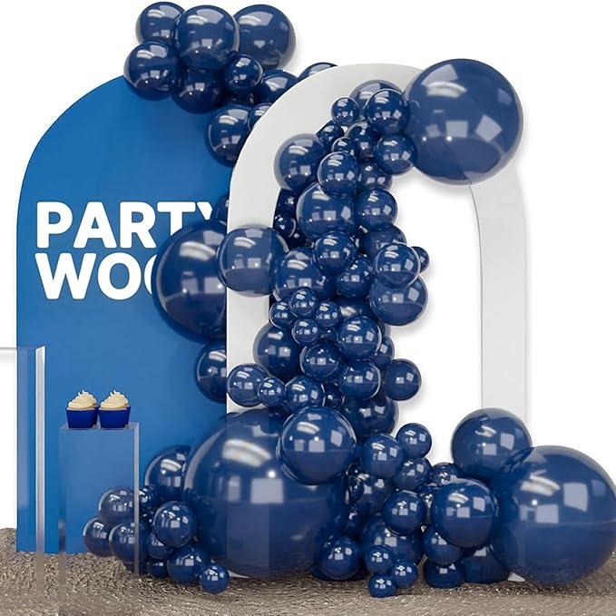PartyWoo Navy Blue Balloons 100 pcs Pearl Navy Balloons Different Sizes Pack of 36 18 12 10 5 Inch Dark Blue Balloon Arch Kit Balloon Garland for Graduation New Year Wedding Party Decorations Blue-Z90