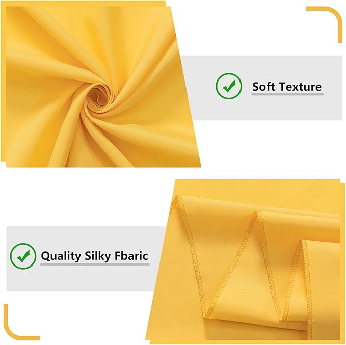 Yellow Backdrop Curtain for Parties Rod Pocket Yellow Curtains Photography Backdrop Drapes Privacy Fabric Spring Decoration for Birthday Party Wedding Baby Shower Home Decor, 5ft x 10ft, 2 Panels