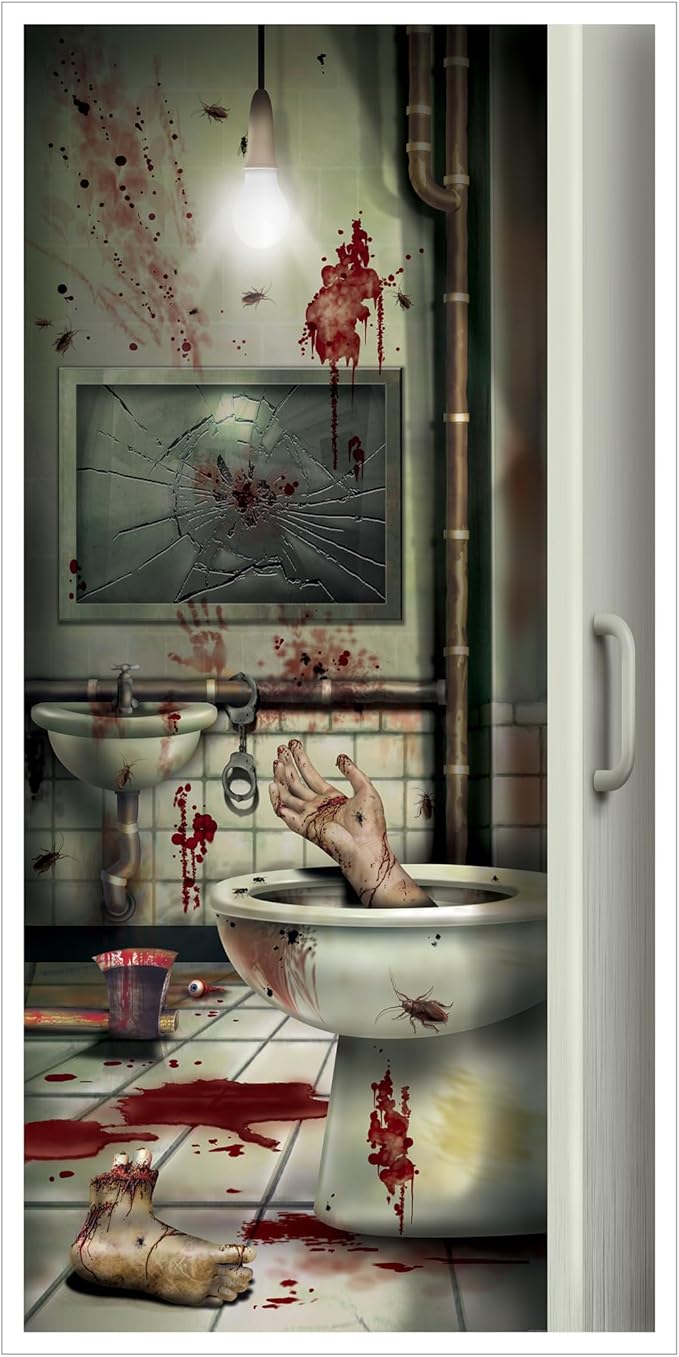 Beistle Creepy Crapper Restroom Door Cover