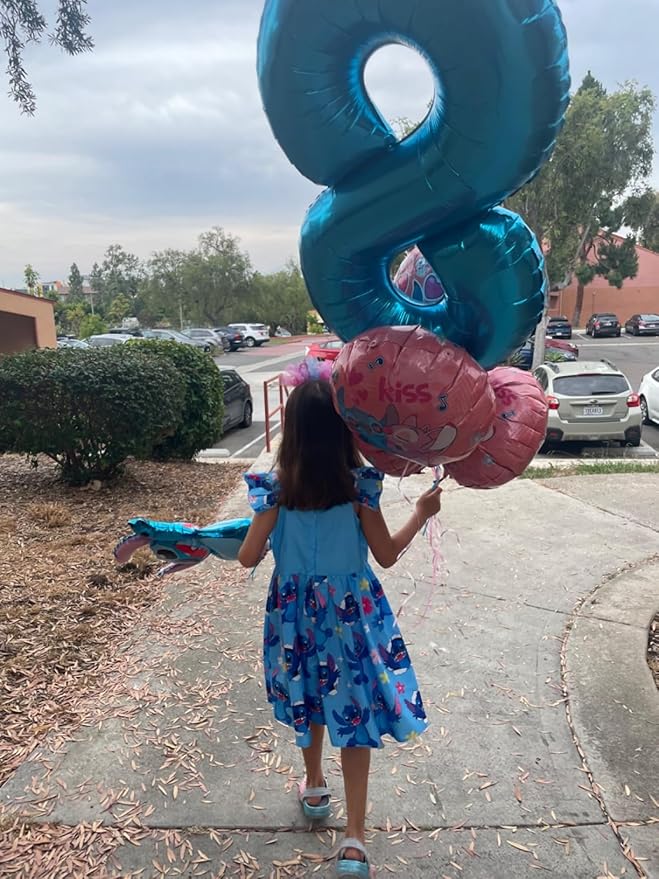 40 Inch Number 7 Balloon, 6 7 Birthday Decorations, Light Blue Seven Birthday Decor, 7 17 27 70 Year Old Balloon Number for Engagement, Wedding, Graduations