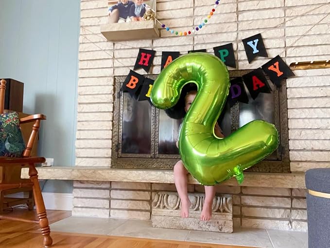 Balloon Numbers 40 Inch 5 Ballon for 5th Birthday Decorations, 15 25 35 50 Big Light Green Number Balloons for Wedding Photo Shoot Party Decor