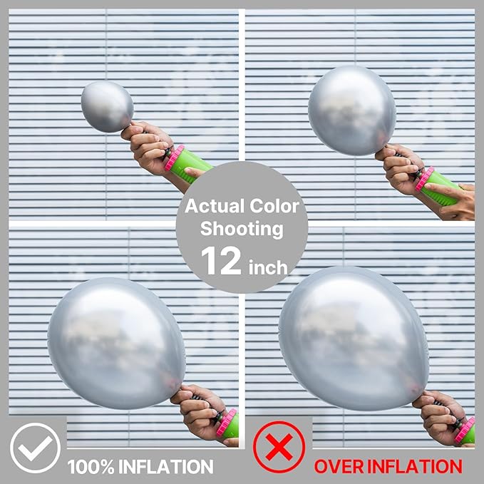 PartyWoo Metallic Silver Balloons, 127 pcs Silver Balloons Different Sizes Pack of 36 18 12 10 5 Inch Silver Balloons Arch Kit Balloon Garlandfor Birthday, Graduation, Party Decorations, Silver-G102