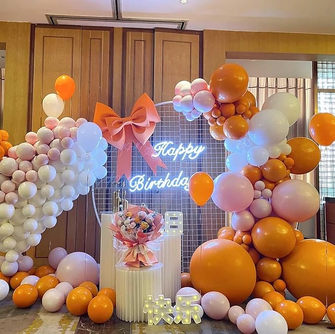 KALOR 12 Inch Retro Orange Balloons, 50 Pcs Latex Helium Balloons for Kid's Birthday Party, Baby Shower, Wedding, Graduate Party Decorations