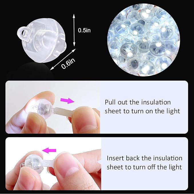 ZGWJ 100PCs Mini Led Lights for Paper Lantern, Led Balloons Light up Balloons for Neon Party Lights Easter Eggs Christmas Halloween Birthday Party Wedding Decoration