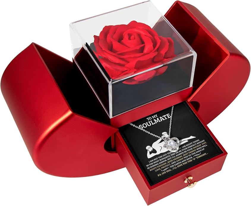 Birthday Gifts for Wife from Husband | Soulmate Necklace with Heartfelt Message Card & Box | Anniversary, Birthday, Christmas or Valentine’s Day Gift for Girlfriend, Fiancée