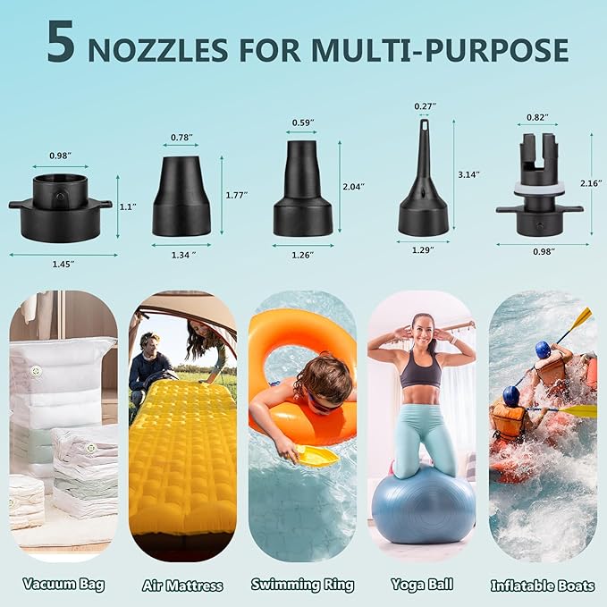 Balloon Pump Electric, 3-in-1 Portable Automatic Dual Nozzle Inflator 110V with Tying Tools for Birthday Gender Reveal Baby Shower Balloons Party Decorations(Green)