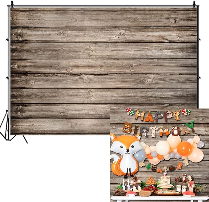 Rustic Wood Backdrop for Party 10x8ft Wood Backdrops for Photography Wooden Birthday Baby Shower Background Country Wooden Wall Photos