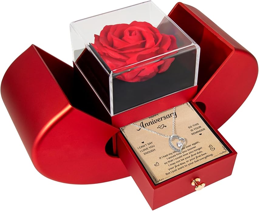 Birthday Gifts for Wife from Husband | Soulmate Necklace with Heartfelt Message Card & Box | Anniversary, Birthday, Christmas or Valentine’s Day Gift for Girlfriend, Fiancée