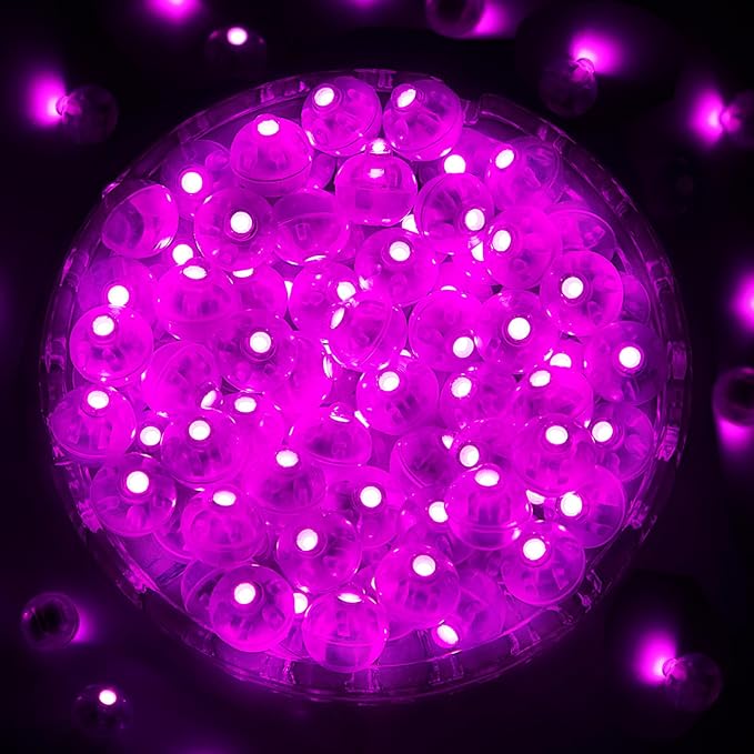 ZGWJ 50PCs Flash Mini Led Lights for Paper Lantern, Pink Led Balloons Light up Balloons for Neon Party Lights Easter Eggs Christmas Halloween Birthday Party Wedding Decoration