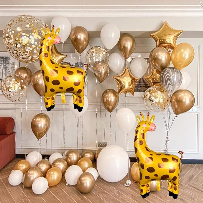 Foil Helium Adorable Shaped Jungle Safari Animal Balloons for Wildlife Theme Birthday Supplies Party Decorations（2 pieces）