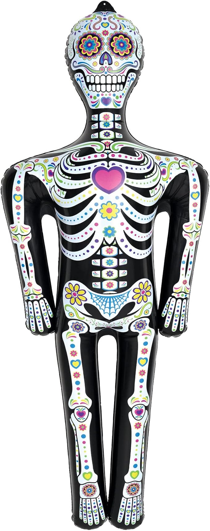Beistle 4' 6" PVC Inflatable Skeleton for Day of The Dead Party Decorations and Halloween Décor