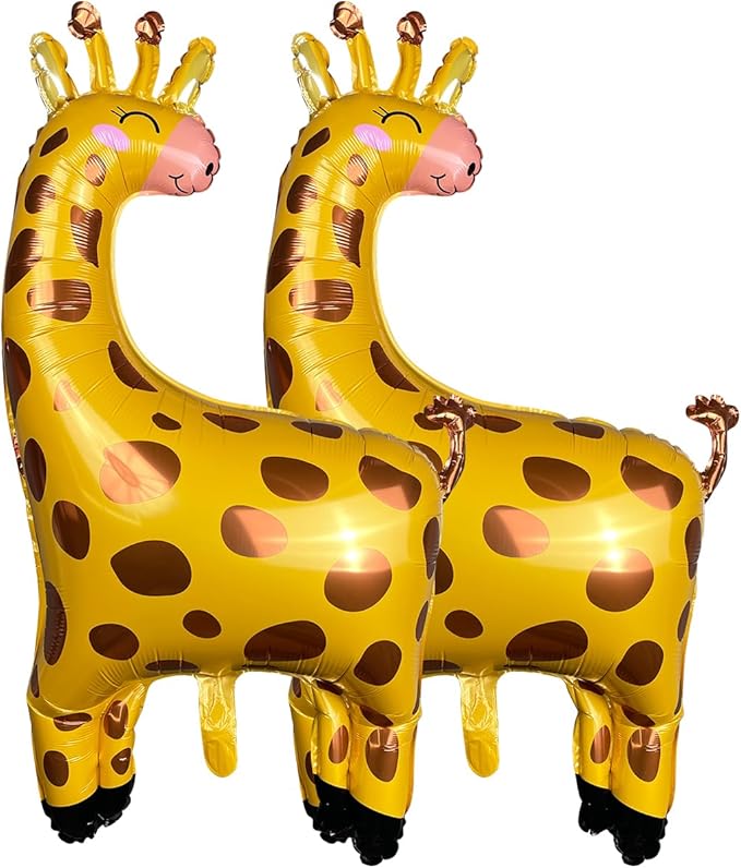 Foil Helium Adorable Shaped Jungle Safari Animal Balloons for Wildlife Theme Birthday Supplies Party Decorations（2 pieces）