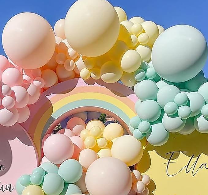 KALOR 12 Inch Pastel Green Balloons, 50 Pcs Latex Helium Macaron Balloons for Kid's Birthday Party, Baby Shower, Wedding, Graduate Party Decorations