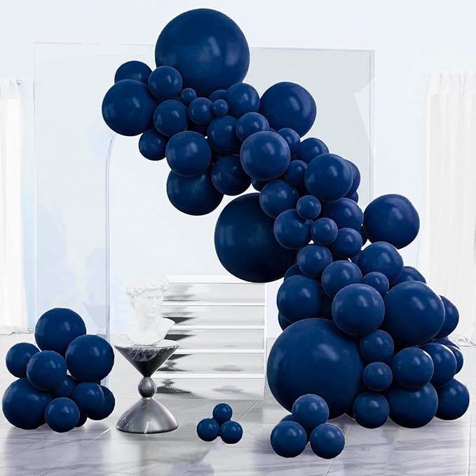 PartyWoo Navy Blue Balloons, 85 pcs Pearl Navy Blue Balloons Different Sizes Pack of 18 Inch 12 Inch 10 Inch 5 Inch Navy Balloons for Balloon Garland or Balloon Arch as Party Decorations, Blue-Z90