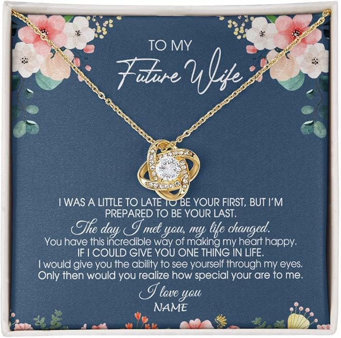 Yametee Personalized To My Wife Necklace From Husband I Love You More Wife Birthday Anniversary Wedding Valentines Christmas Customized Message Card