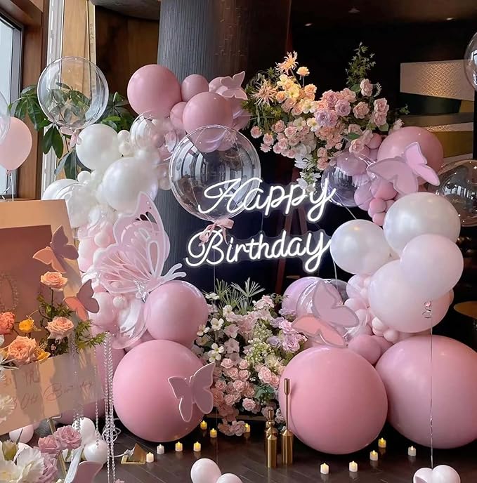 KALOR 12 Inch Light Pink Balloons, 50 Pcs Latex Helium Balloons for Kid's Birthday Party, Baby Shower, Wedding, Graduate Party Decorations