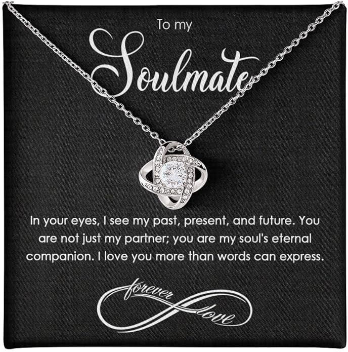 Soulmate Keepsake Gift to My Soulmate Necklace Wife Girlfriend Soulmate Gifts For Women, Funny Gifts For Girlfriend, Personalized Presents Wife Fiancée - Anniversary, Soul Mates Gift, Soulmate Jewelry