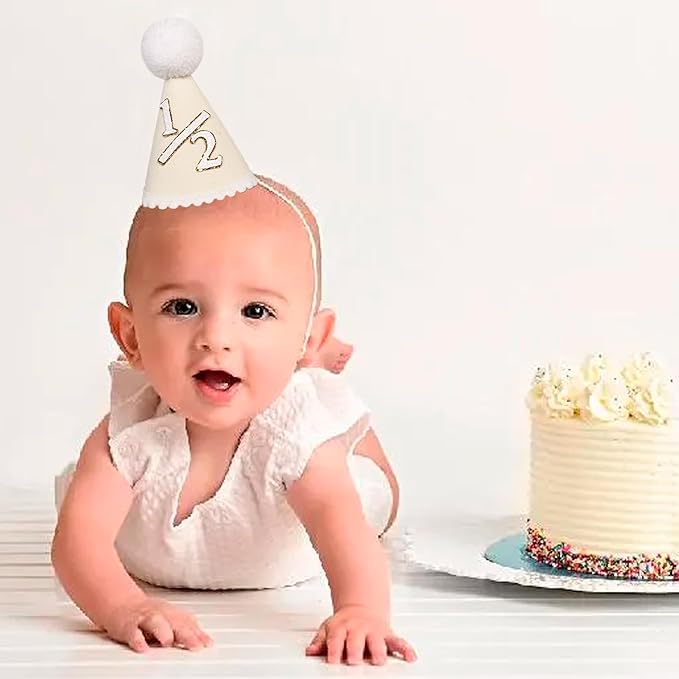 HGFC 1st Birthday Hat For Girls - Pink Bow First Birthday Crown,First Party Supplies For Baby Girl,Photo Prop