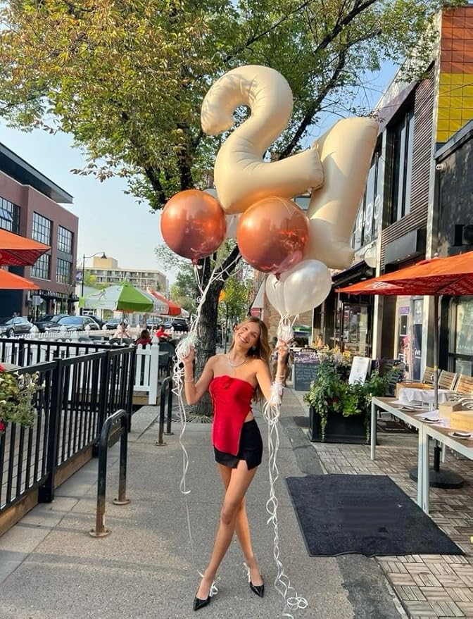 Number 6 Balloon 40 Inch, 6 7 Six Seven Birthday Decorations, 6th Birthday Balloon for Boy Girl, Cream White 16 60 61 65 Numbers Balloons Graduations Anniversary Supplies