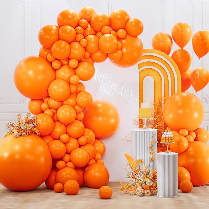 PartyWoo Orange Balloons 127pcs Different Sizes of 36 18 12 10 5 Inch Matte Fall Balloon Arch Kit Garland for Thanksgiving Halloween Little Cutie Baby Shower Birthday Party Decorations Orange-Y9