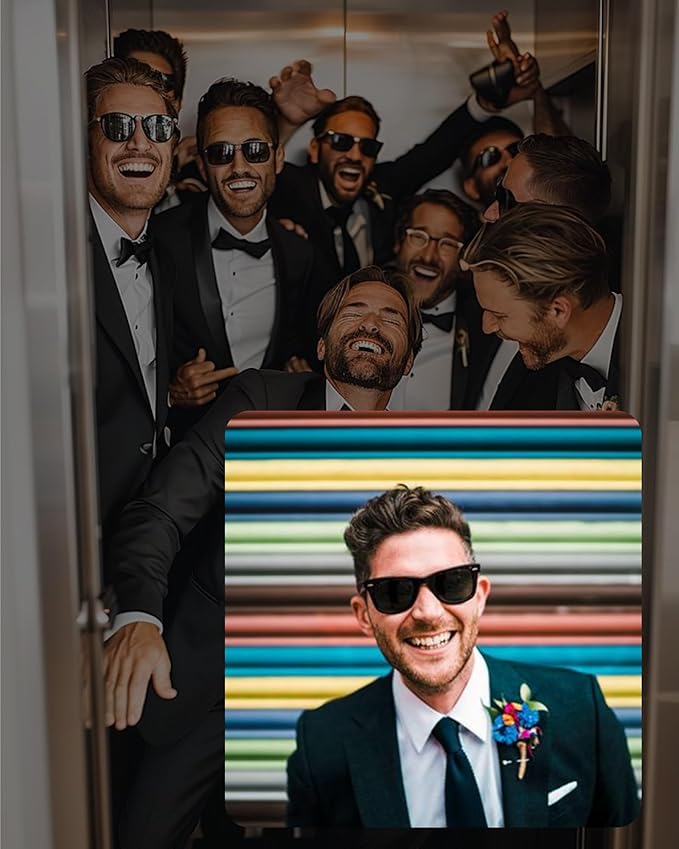 8 Pack Groomsmen Sunglasses - Wedding Sunglasses Set for Groomsman Proposal Gifts, Bachelor Party Favors