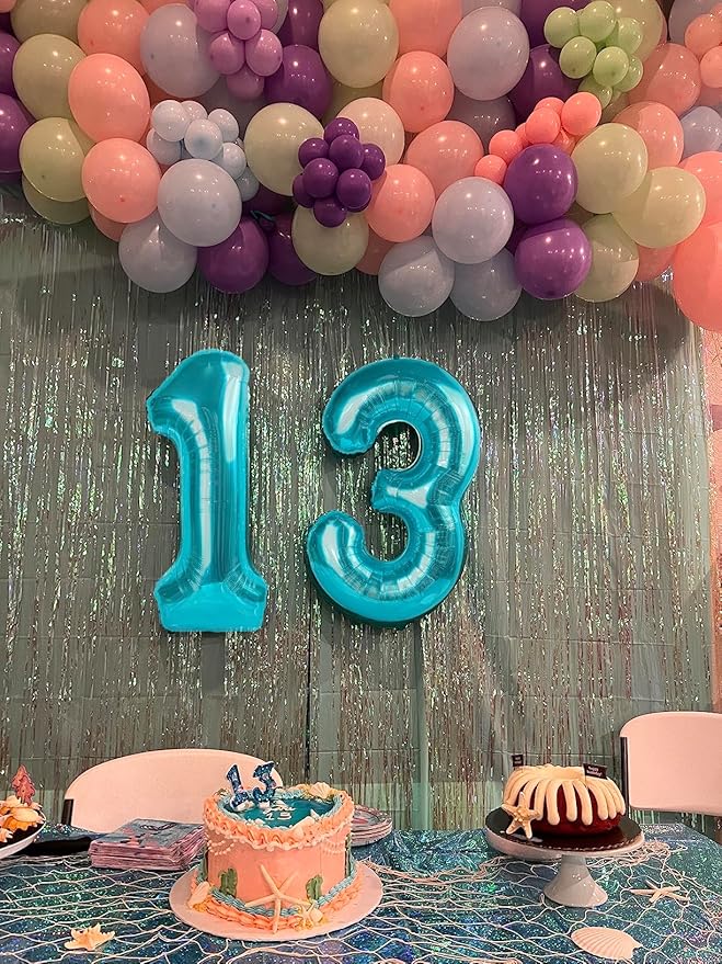 40 Inch Large Numbers Balloon, 4 Light Blue Ballon for 4th 14 40 44 Birthday Party, Balloon 4 Number for Graduations Wedding Supplies