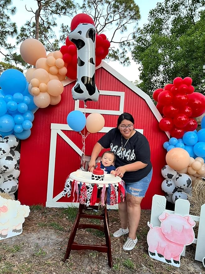 Number Balloons 1, 40 Inch One Balloons for 1st Birthday Girl Boy 1 11 21 Party Decorations Baby Shower Photo Shoot, White Black 1 Balloon