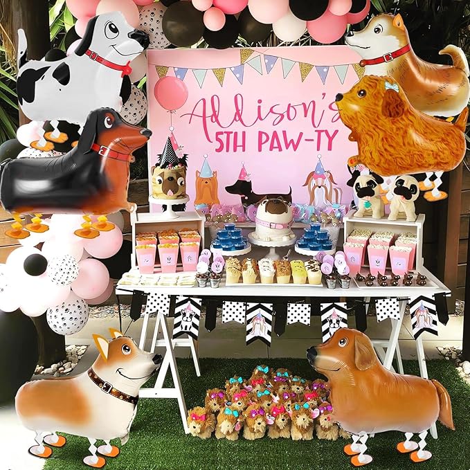 6 Pcs Walking Dogs Balloons,Dog Party Decorations,Walking Animal Balloons Dog Birthdays Parties Supplies for Kids Animal Puppy Theme Birthday Party Decor