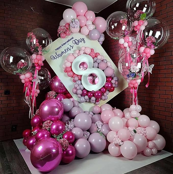 KALOR 12 Inch Light Pink Balloons, 50 Pcs Latex Helium Balloons for Kid's Birthday Party, Baby Shower, Wedding, Graduate Party Decorations